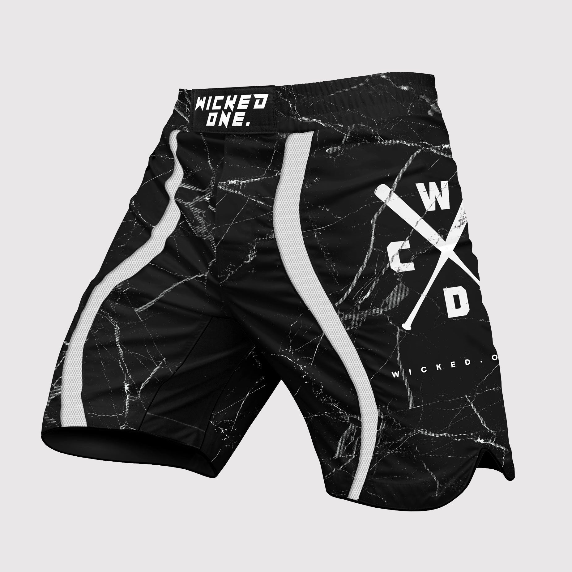 MMA SHORTS BROKEN BLACK