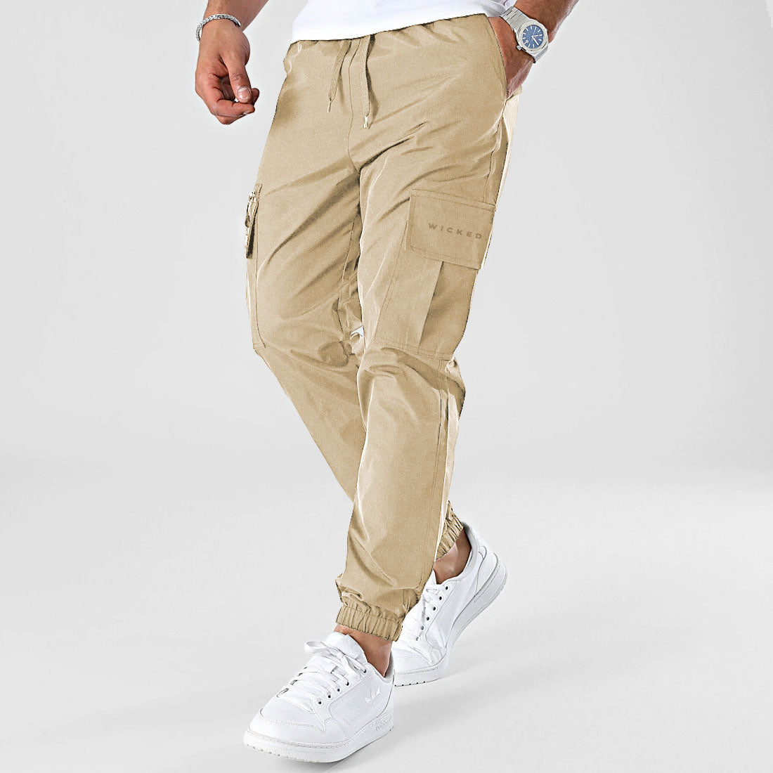 BEIGE REVIVAL CARGO PANTS
