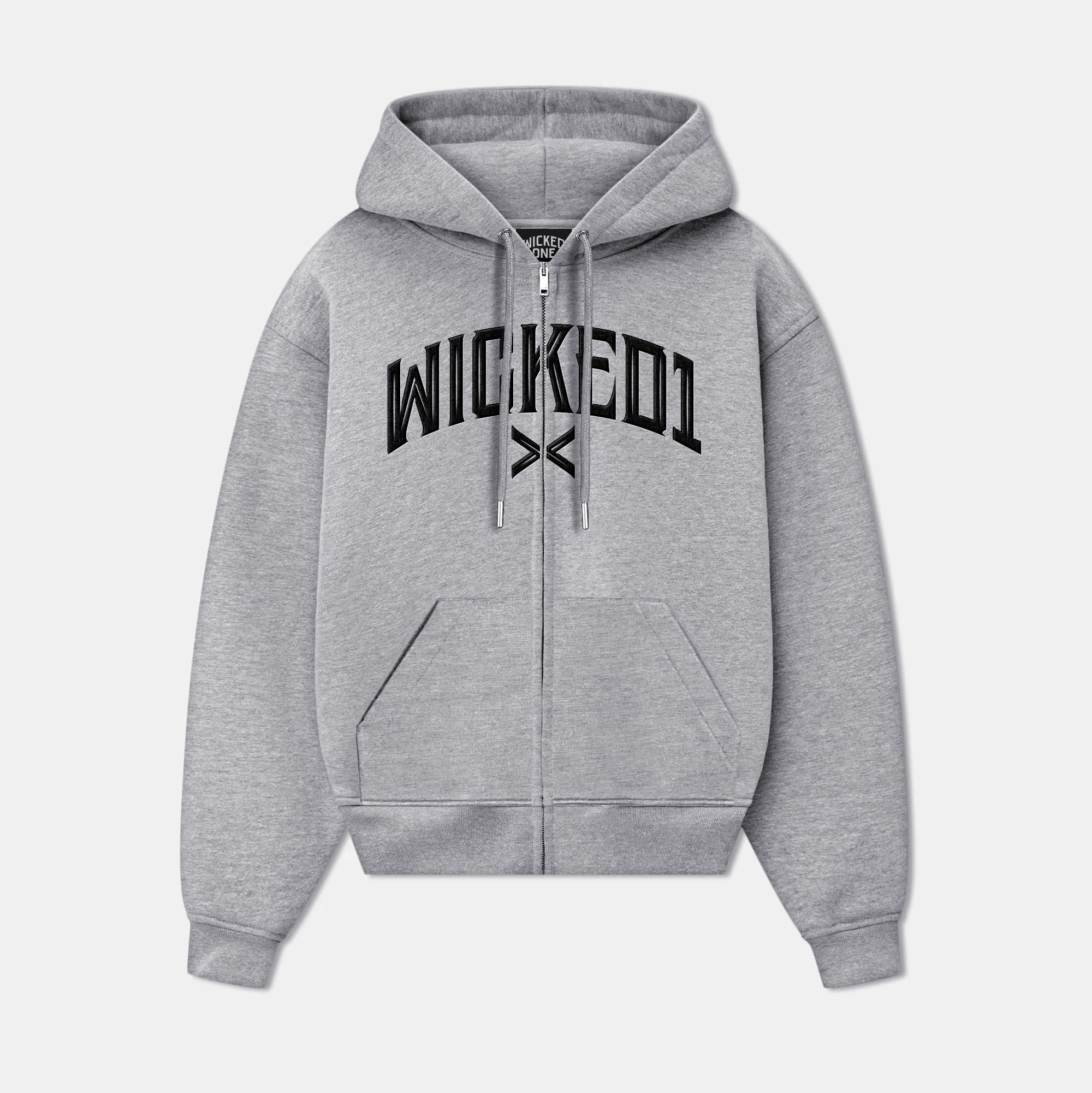 Hoodie zippé Cross Gris chiné