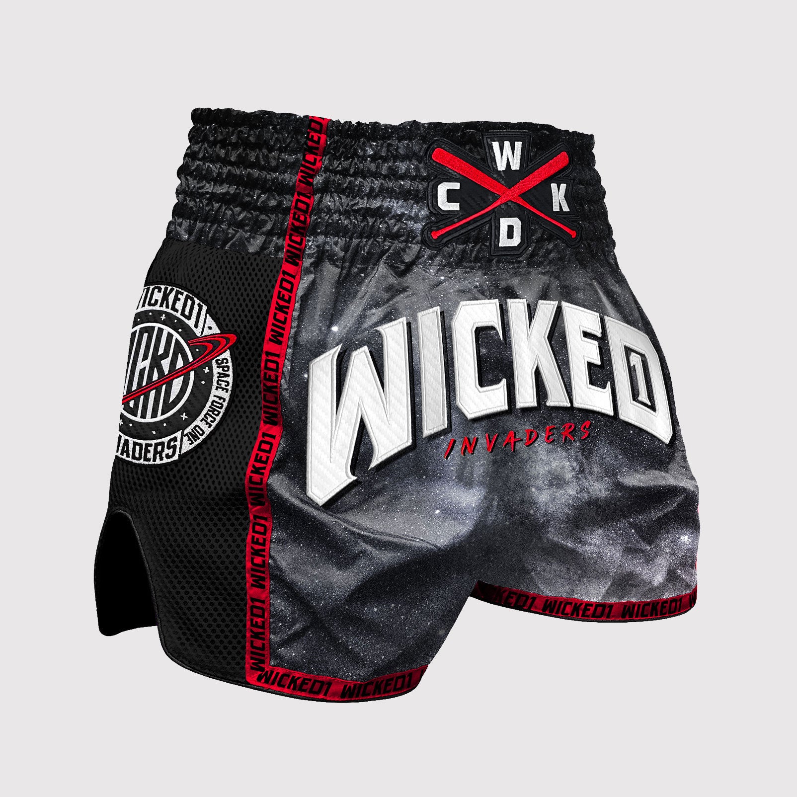 Shorts Muay-Thai Invaders Black & Red