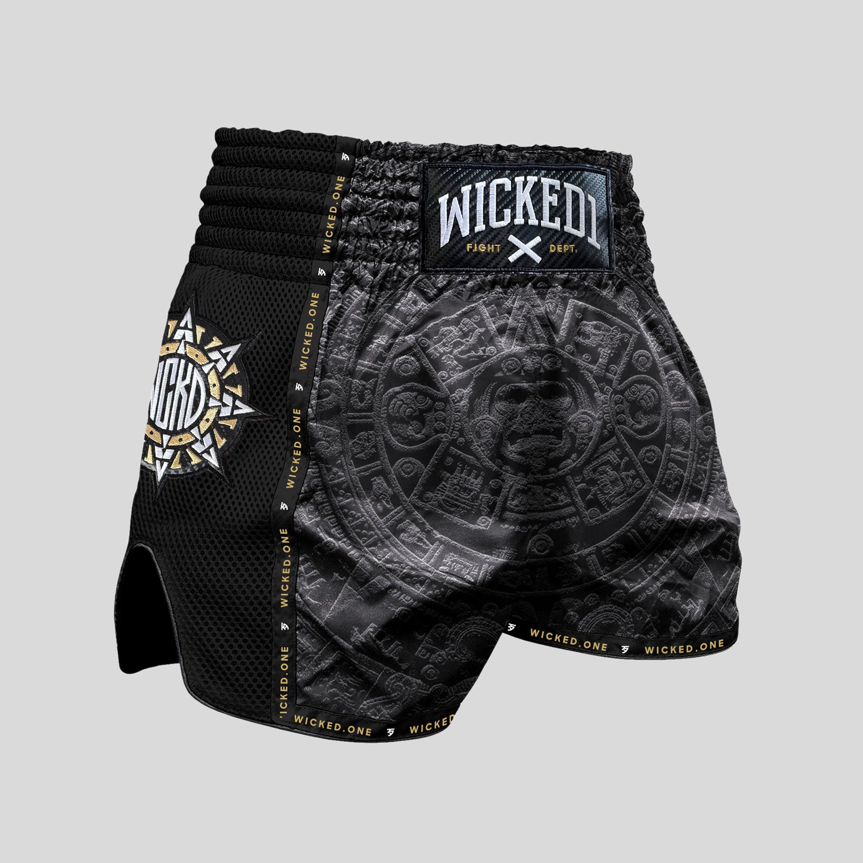 MUAY THAI SHORT AZTEC NOIR/GOLD