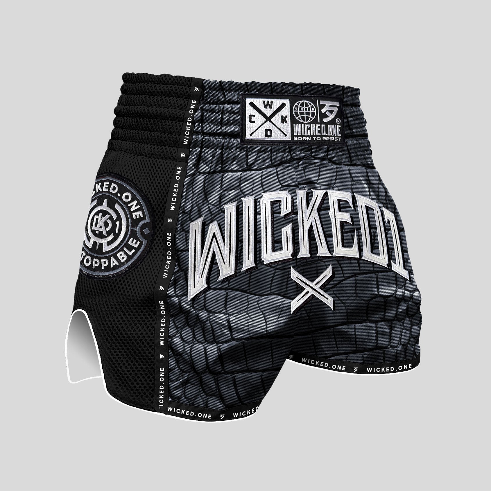 MUAY THAI SHORT CAÏMAN NOIR/GRIS