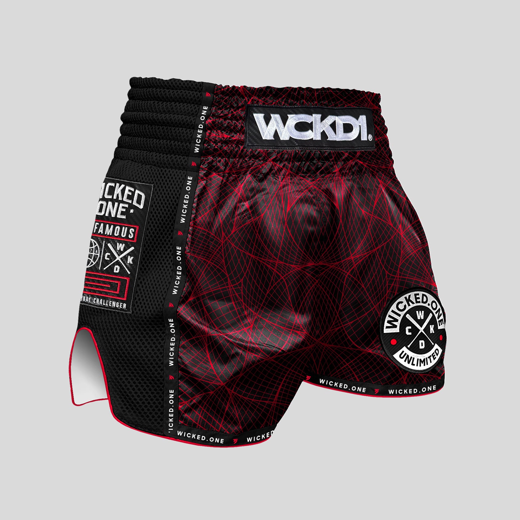 MUAY THAI SHORT METAVERS NOIR/ROUGE