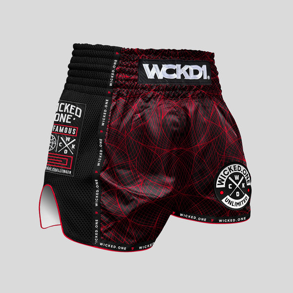 MUAY THAI SHORT METAVERS NOIR/ROUGE