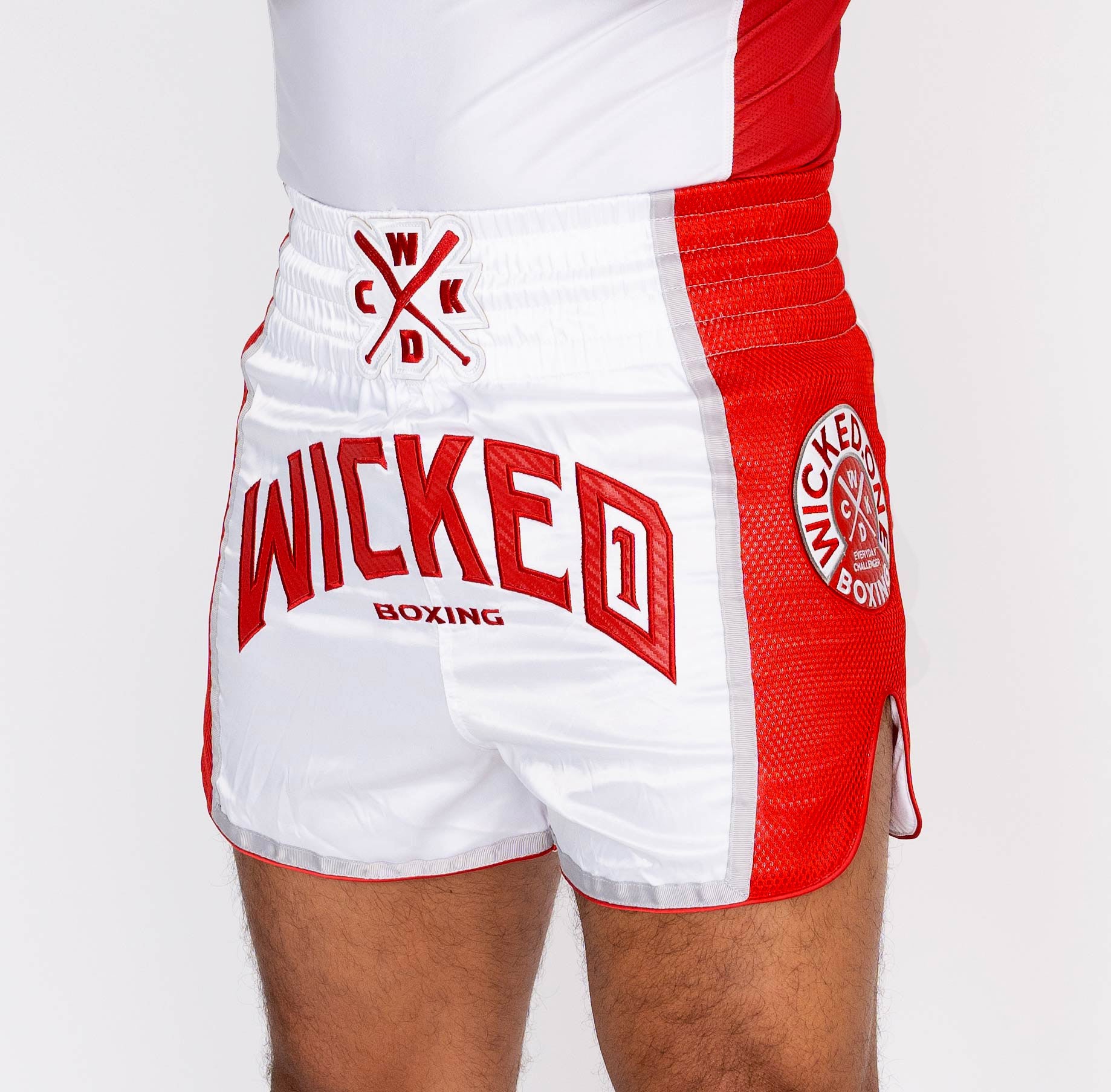 MUAY THAI SHORT BLOCK WHITE