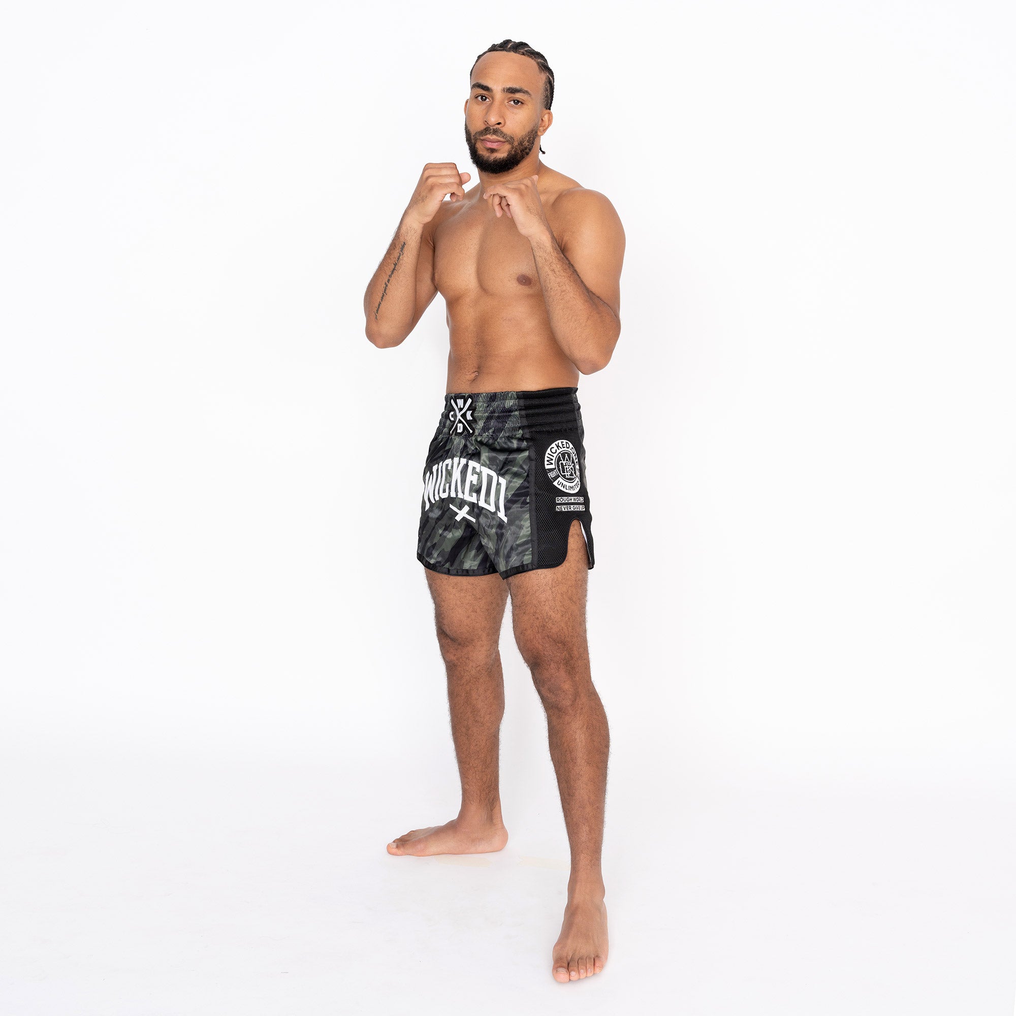 MUAY THAI SHORT FURY NOIR/KAKI