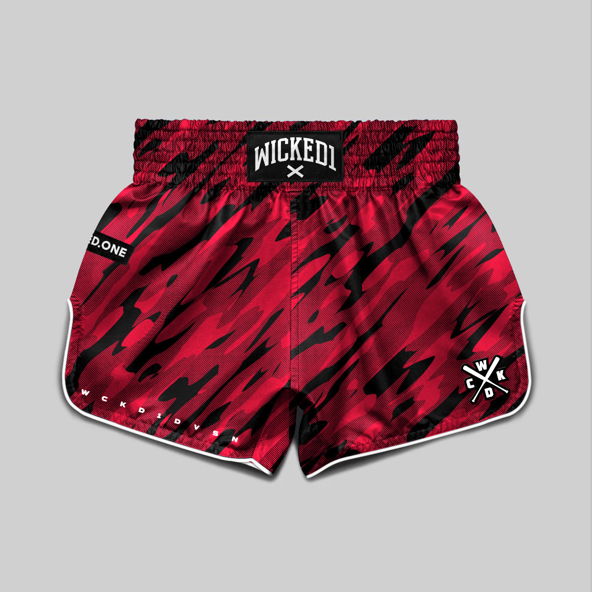 MUAY THAI SHORT CAMO ROUGE