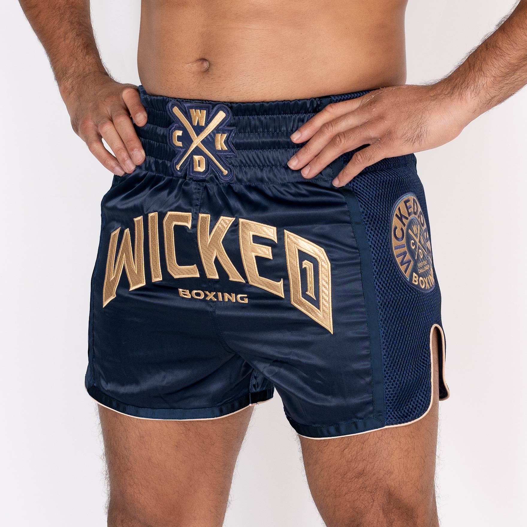 MUAY THAI SHORT BLOCK NAVY/OR