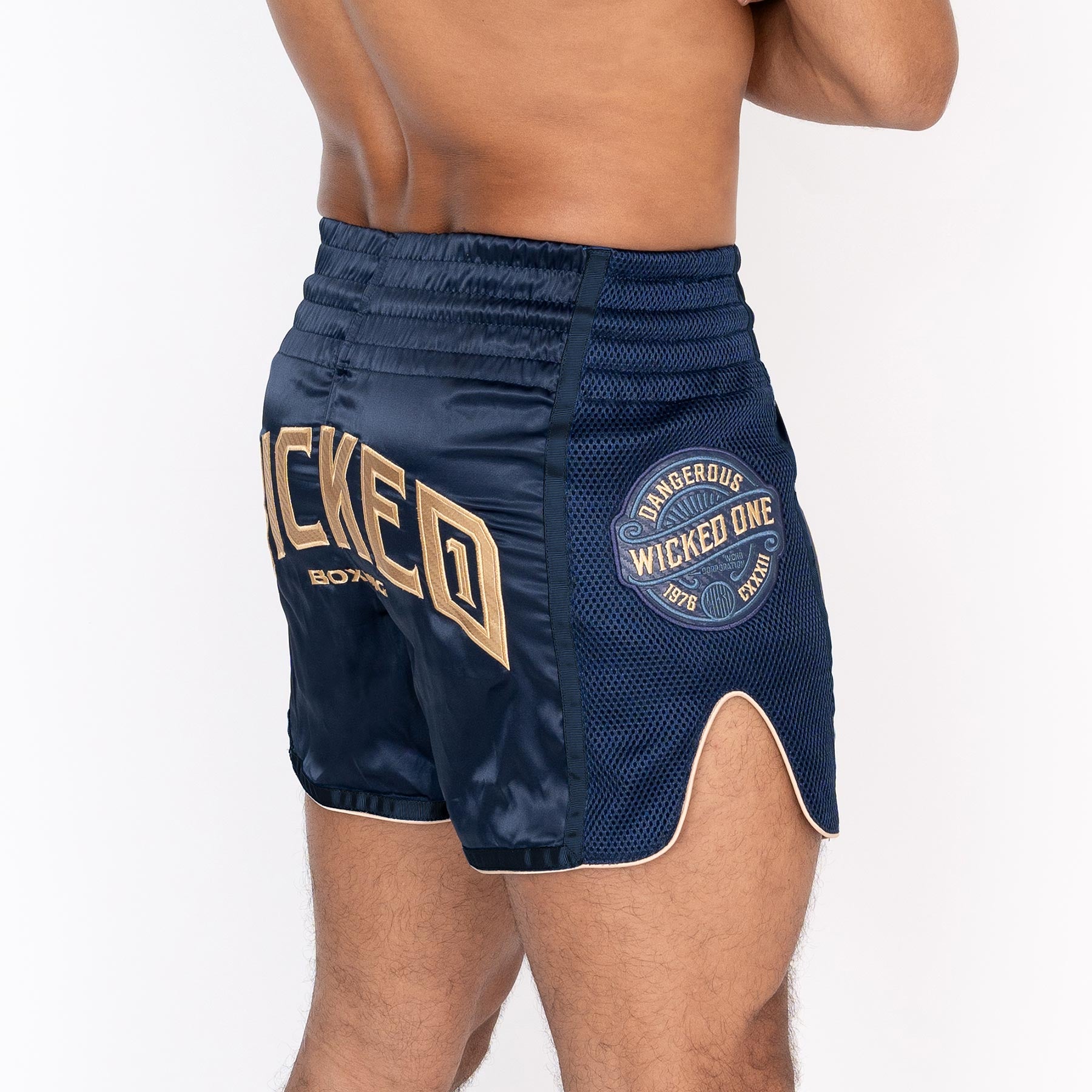 MUAY THAI SHORT BLOCK NAVY/OR