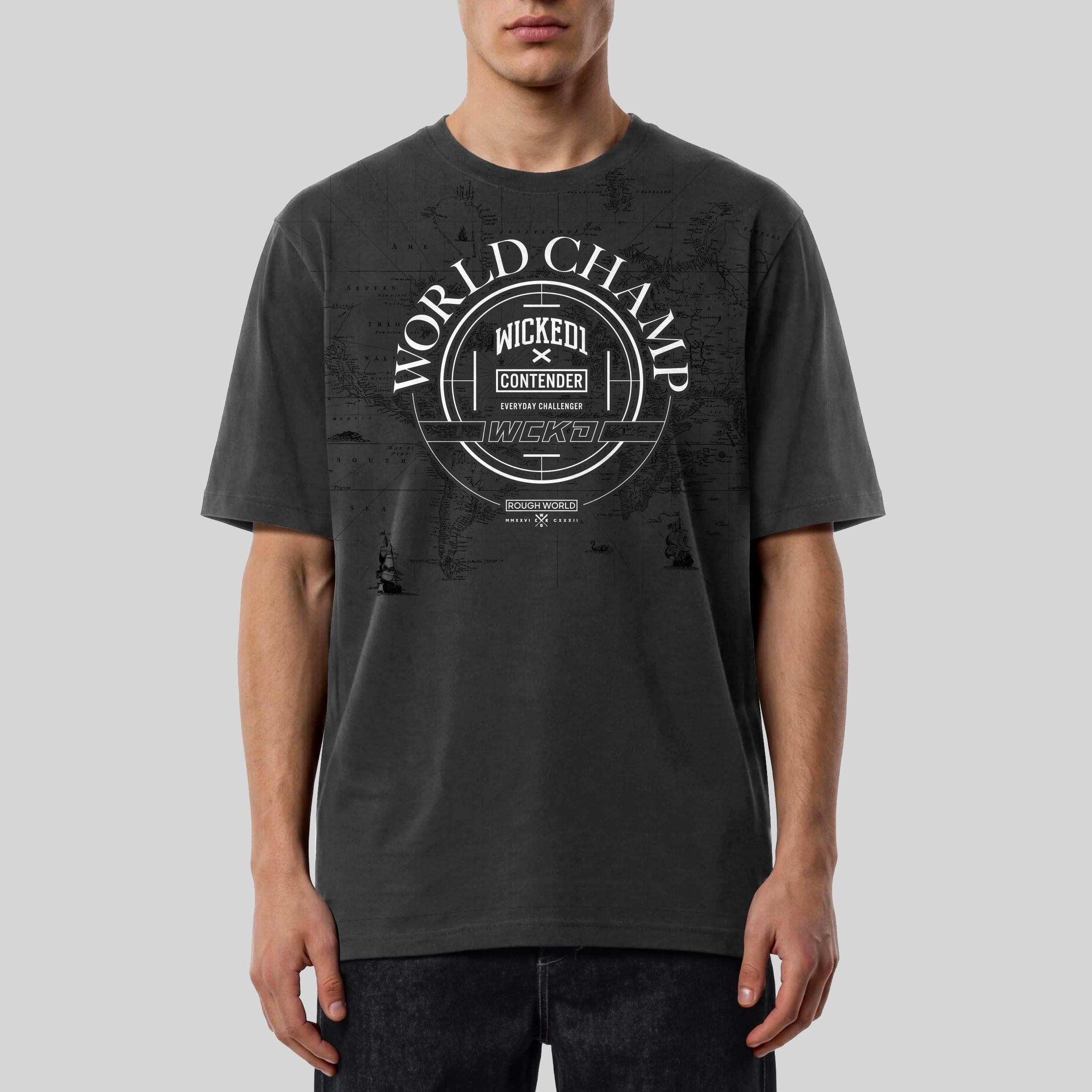 T.SHIRT OVERSIZE WORLD CHAMP ANTHRACITE